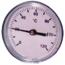 Thermomètre à cadran à plonge axiale long 100 mm